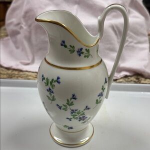 Lenox Paris Pitcher with Elegant Gold Trim Jug Creamer Floral